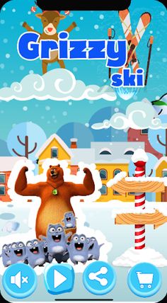 grizzy and limmings ski game - Screenshot 3