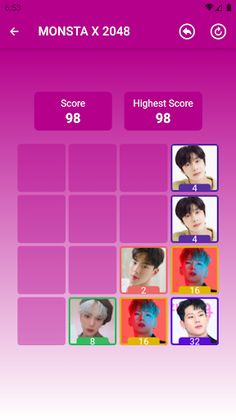 MONSTA X 2048 Game - Screenshot 3