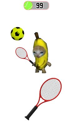 Cute Cat Meme Tennis - Screenshot 2