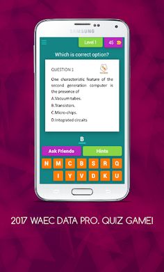 2017 WAEC DATA PRO. QUIZ GAME! - Screenshot 1