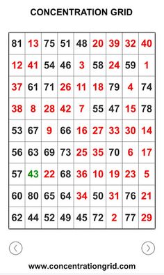 Concentration Grid - Screenshot 2