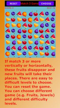 Match Three Fruits Game - Screenshot 1