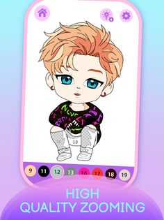 KPOP Chibi Coloring by Number - Screenshot 3