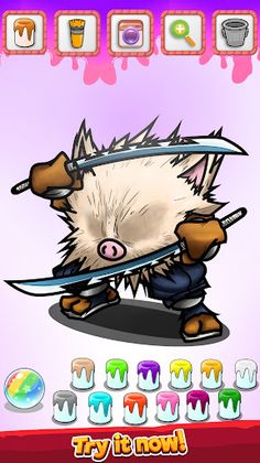 Demon Slayer Color & Draw Game - Screenshot 3