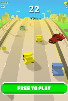 Blocky Car Racing : Traffic Ra - Screenshot 3