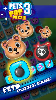 Pets 3 Pop Puzzle - Screenshot 1