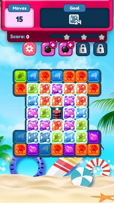 Summer Splash Match-3: Free Pu - Screenshot 2