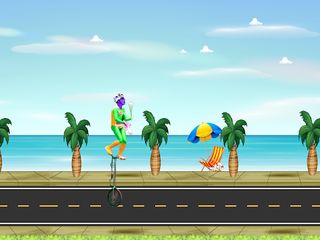 Giraffe Unicycle - On The Road - Screenshot 1