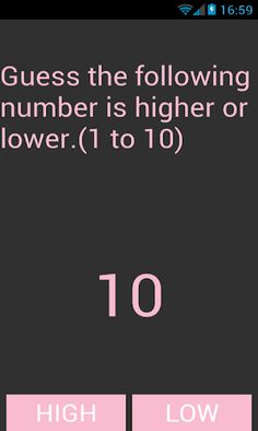 Guess High Low - Screenshot 1