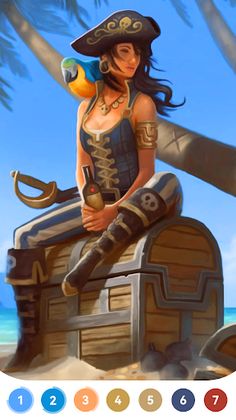 Pirates Adult Coloring Book - Screenshot 3