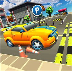 Crazy Toon Car Parking Game 3D - Screenshot 1