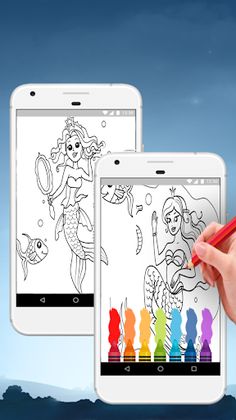 Mermaid Colouring Book Pages - Screenshot 2