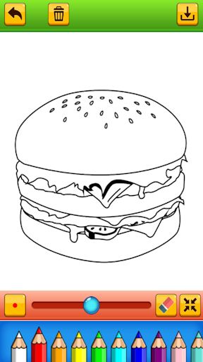 hamburger pizza coloring game - Screenshot 2