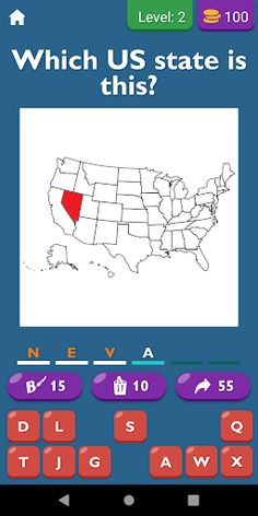 Guess The US States On A Map - Screenshot 3