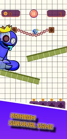 Rainbow Survival- Blue monster - Screenshot 1