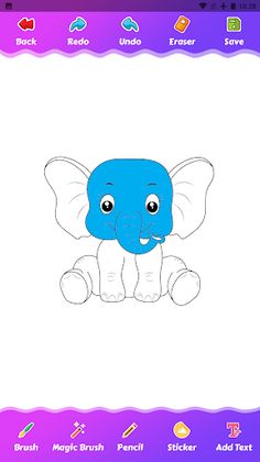 Cute Elephant Coloring Pages - Screenshot 4
