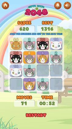 Cute Cats 2048 - Screenshot 2