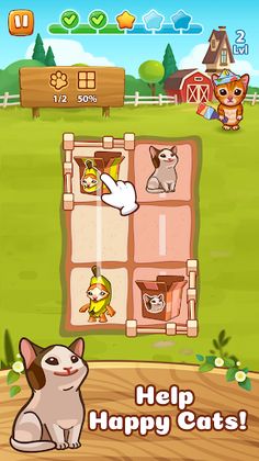 Happy Cats Farm: Banana Puzzle - Screenshot 2