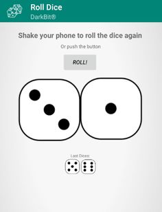 Roll Dice! (Shake Phone and Ro - Screenshot 2
