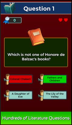 Literature Quiz Game - Screenshot 2