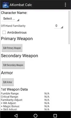 AKDKombatCalc - Screenshot 1