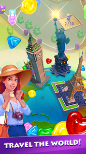 Gummy Drop! Match 3 & Travel - Screenshot 2