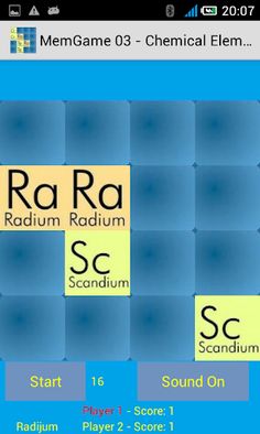 MemGame 03 - Chemical Elements - Screenshot 2