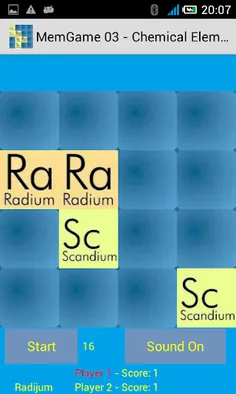 MemGame 03 - Chemical Elements - Screenshot 2