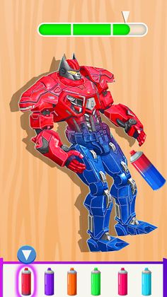 Paint Car Robot Games DIY Art - Screenshot 1