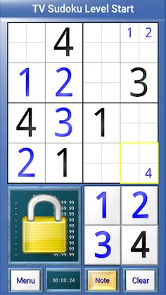 TV Sudoku: 4x4, 9x9 and 16x16 - Screenshot 4