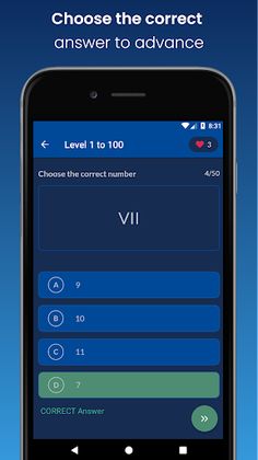 Roman Numerals 1 to 1000: Quiz - Screenshot 3