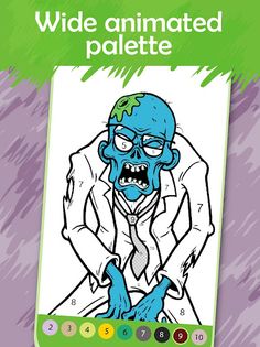 Zombie Coloring Book by Number - Screenshot 2