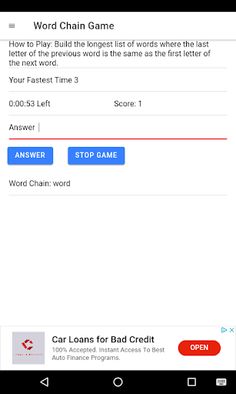 Build Word Chain Game - Screenshot 2