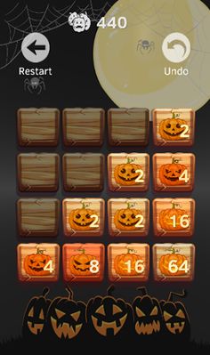 2048: Halloween Pumpkins Puzzl - Screenshot 2