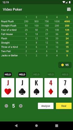 Video Poker - Jacks or Better - Screenshot 1
