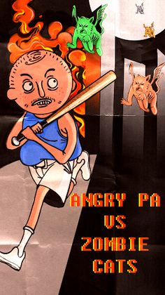 Angry Pa VS Zombie Cats - Screenshot 1