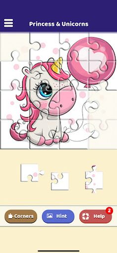 Princess & Unicorns Puzzle - Screenshot 2