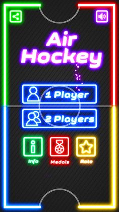 Air Hockey Glow: 2 Players - Screenshot 2