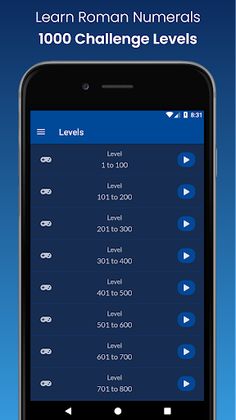 Roman Numerals 1 to 1000: Quiz - Screenshot 1