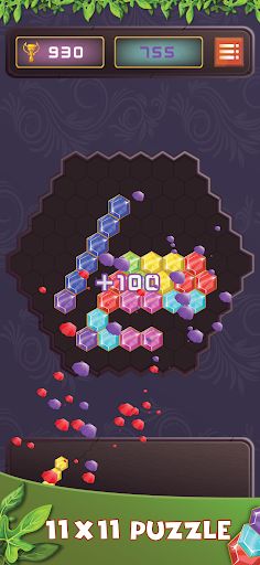 Hexagon Blocks - Fun puzzle - Screenshot 2