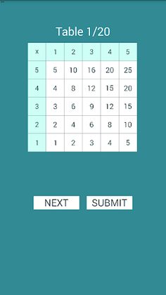 Math Table Test - Screenshot 2