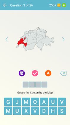 Swiss Cantons: Geography Quiz, - Screenshot 1