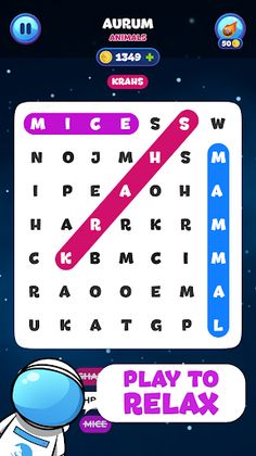 Word Search Puzzle: Space Up - Screenshot 1
