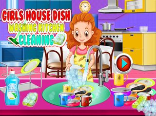 Girls House Dish Washing Kitch - Screenshot 3
