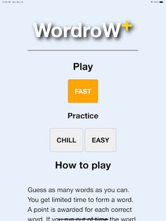 Wordrow+, quick fun word game. - Screenshot 4