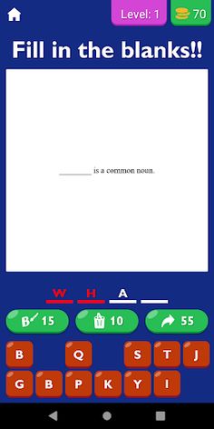 Grammar Fill In The Blanks App - Screenshot 1