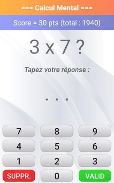 Calcul Mental Facile (gratuit, - Screenshot 3