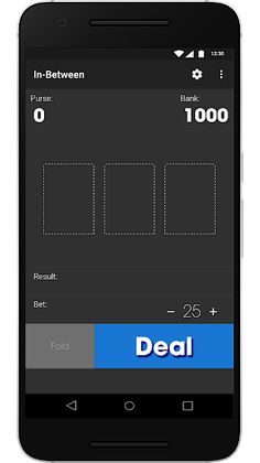 In-Between Card Game - Screenshot 1