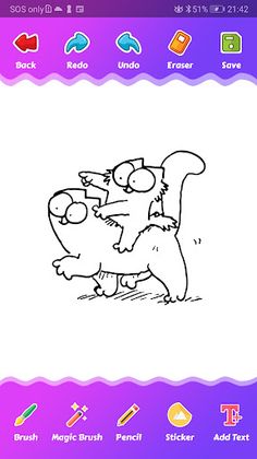 Coloring book Simon Cat Catoon - Screenshot 2