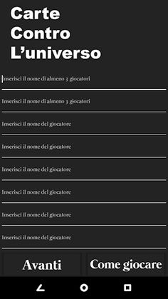Carte contro l'universo PRO - Screenshot 1